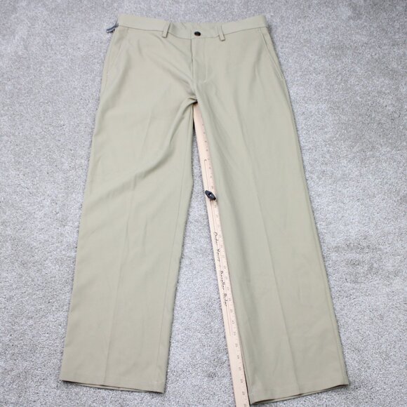 Haggar H26 Performance Pants NWT Mens 34x30 Beige Classic Fit Non-Iron Stretch - Picture 3 of 15